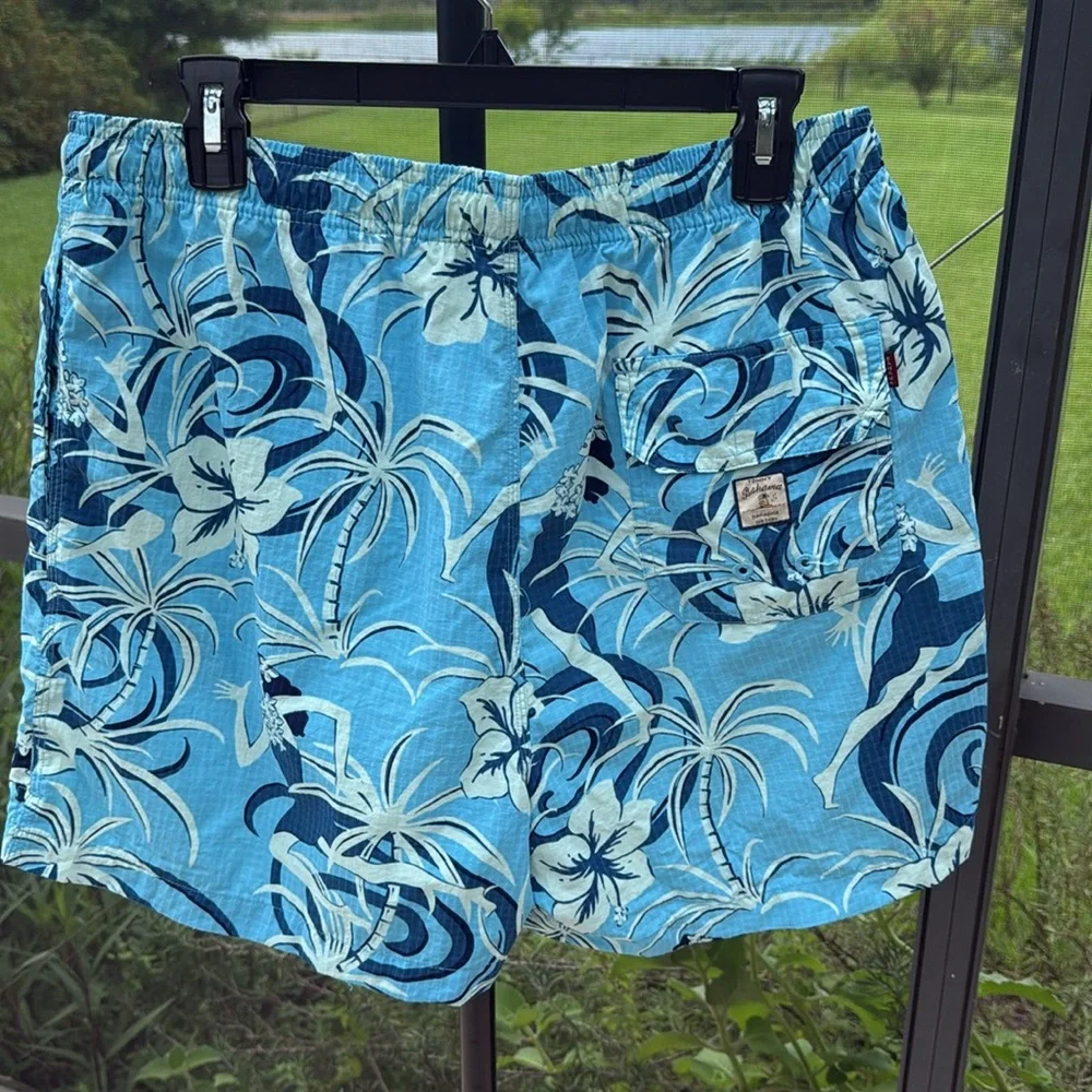 Tommy Bahama Blue Floral Swim Trunks size medium